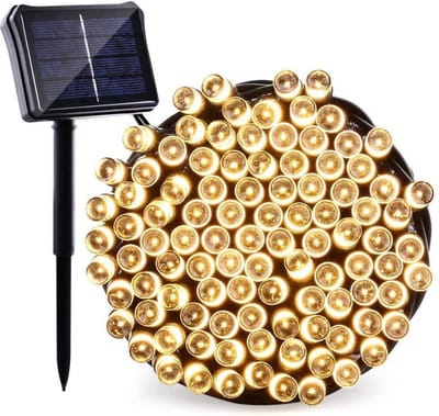 Solar lichtsnoer LED buiten - 300 lampen - Warm-wit licht - Tuinverlichting op zonne-energie