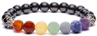 Chakra armband hematiet elastisch