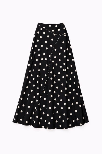 Touché Privé - Lange rok met polkadots - Zwart - Dames