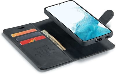 CaseBoutique Bookcase hoesje geschikt voor Samsung Galaxy S25 - Effen Zwart - Kunstleer - 2-in-1 Magnetisch Uitneembaar Design