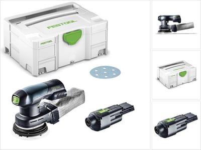Festool ETSC 125 accu excenterschuurmachine 18V 125mm borstelloos + 1x ACA 220-240/18V Ergo netadapter + Systainer