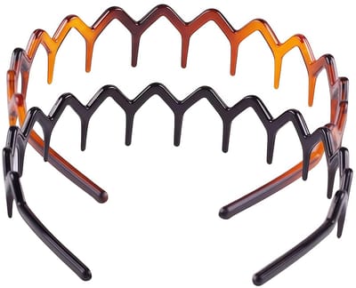 Dailygoods- Hoofdbanden 2 Stuks - Kunststof Haaraccessoires - Zwart/Bruin - Lichtgewicht - Modieuze Haarbanden - Duurzaam en Herbruikbaar - Haaraccessoire