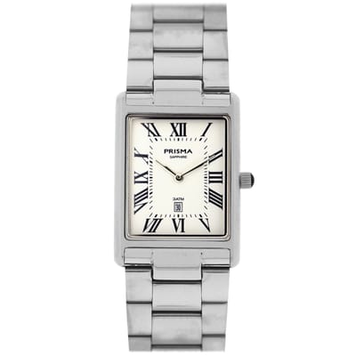 Prisma - heren horloge - P.2378 Baron Silver en schakelband