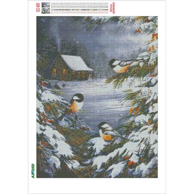 Diamond Painting Winter Vogels Cross Stitch Wall Art Handwerk Foto van Steentjes Cadeau 20X30CM gray