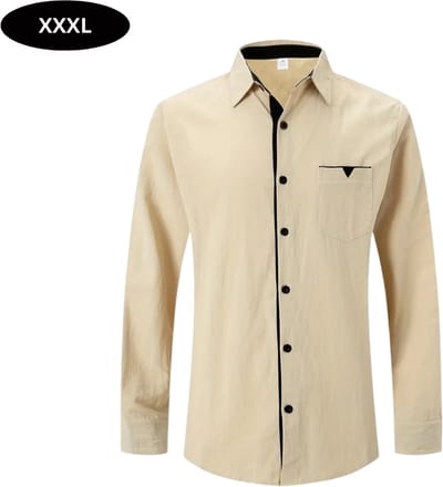 Bovista Overhemd Heren - Volwassenen - Lange Mouwen - Strijkvrij - Lange Mouw - Khaki - Maat XXXL