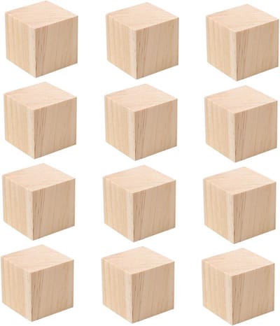 Houten Dobbelstenen - Houten Kubussen - Knutselen en Handwerk - Onbehandeld Massief Grenenhout - 5 x 5 x 5 cm