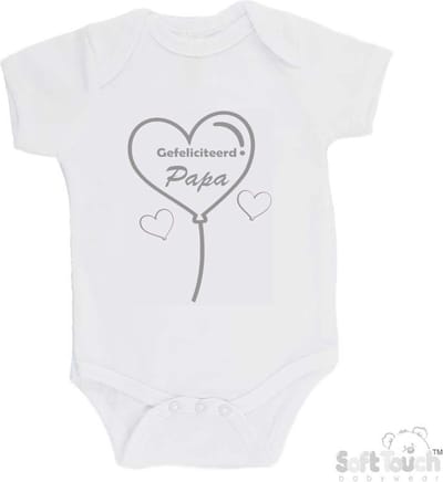 100% katoenen Romper met Tekst "Gefeliciteerd Papa..." - Wit/grijs - Felicitatie Zwangerschap aankondiging - Zwanger - Pregnancy announcement - Baby aankondiging - In verwachting