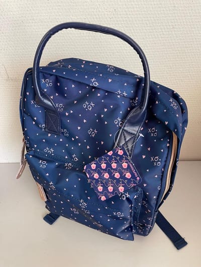 Rugzak SushiSunday XOXO blauw - 45x30x35cm met voorvak en rits