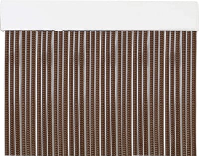 PVC Streep Deurgordijn 210 x 90 cm voor Buitendeur en Doorgangen - Bruin met Transparante Rand