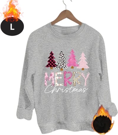 Bovista Kersttrui - Dames - Foute Kersttrui - Christmas Sweater - Kerst Sweater - Christmas Jumper - Pyjama - Lichtgrijs - L