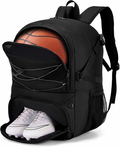 Grote Sport- en Gymtas met Apart Vak voor Bal en Schoenen - Waterdichte Rugzak voor Basketbal, Voetbal, Volleybal