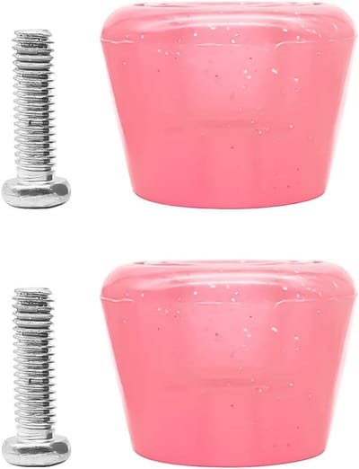 Skate Remblokken - Wielstoppers Remmen - Veilig Skaten - Universele Pasvorm - 2 stuks - Transparant Roze