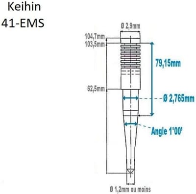 Aiguille de carburateur pour moto Keihin FCR 35 à 41mm référence 41-EMS Neuf