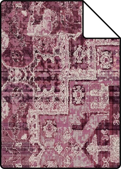 Proefstaal ESTAhome behang oosters kelim tapijt bordeaux rood - 26.5 x 21 cm - 148657-S