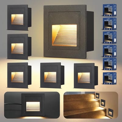 Trapverlichting LED 3W 300lm 6-pack - IP65 Inbouw Wandlamp voor Trappen en Gangen
