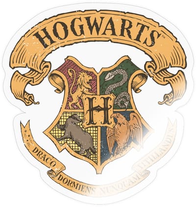 Harry Potter Zweinstein Wapenschild Hogwarts Sticker maat S (10 x 10 cm)