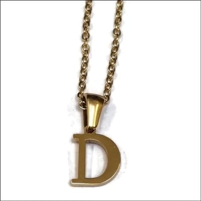 Aramat Jewels | Halskettingen | Stalen Letter Ketting goudkleur | D | |1,5mm | Staal | Volwassenen | Verkleurd niet
