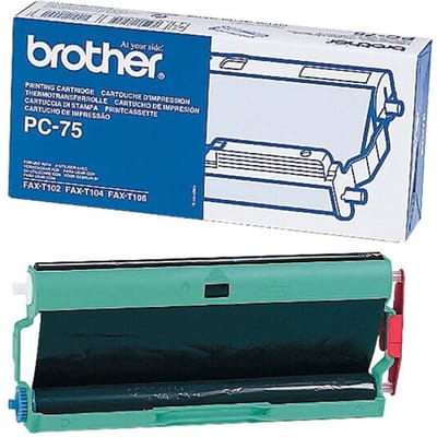 Brother PC-75 printcassette met donorrol zwart (origineel)