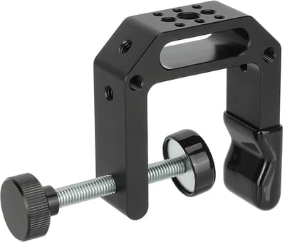 Dailygoods- C-klem met lange nek - 1/4"-20/3/8"-16 schroefdraad - Aluminium legering - Opening tot 1,65 inch - Beschermende vinyl hoezen - Gewicht 177 g
