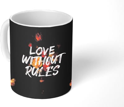 Mok - Koffiemok - Liefde - Modern - Bloemen - Mokken - 350 ML - Beker - Koffiemokken - Theemok