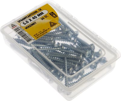 Deltafix spaanplaatschroef cilinderkop / kruiskop verzinkt 5.0 x 40 mm 50 st.