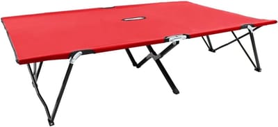 Dubbel Ligbed - Opvouwbaar Bed - Kamperen Buiten - 240kg Draagkracht - 193 x 125 x 40 cm - Rood