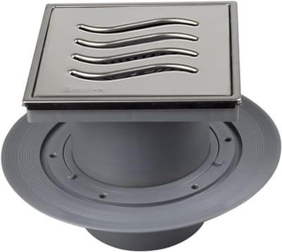 Vloerafvoer - Douchegoot - Badkamer Afwatering - 2-in-1 Roosterkeuze - 15x15 cm - Tide