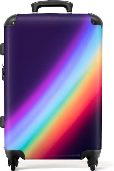 NoBoringSuitcases.com - Grote koffer - Reiskoffer regenboog met 4 wielen XL - Trolley op wieltjes 72 liter - Rolkoffer groot - Ruimbagage valies 20kg - Valiezen voor volwassenen - Reisbagage large - Hardcase middelmaat - Suitcase medium met slot