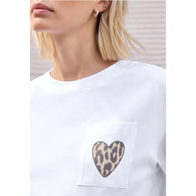 Shirt met ronde hals en borstzak