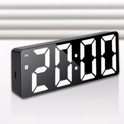 Dailygoods - Digitale Wekker met LED-Display en Instelbare Helderheid - Zwart