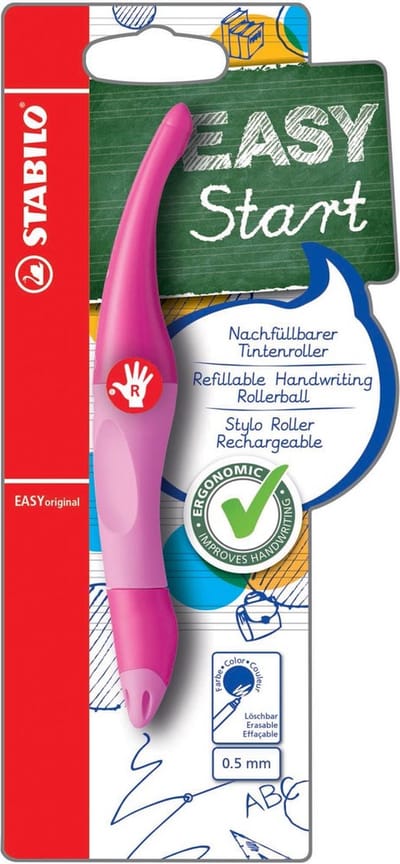 Rollerpen STABILO Easyoriginal rechtshandig roze/lichtroze blister à 1 stuk | 5 stuks