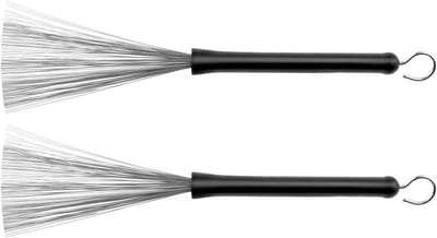 Allecta - Drum Borstels Set voor Jazz en Rock Drummers - Intrekbare Draad Borstels met Rubberen Handvat - Voor Beginners en Muziekliefhebbers