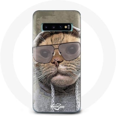 Hoesje voor Samsung Galaxy S10 Kat met grappige fotokap Dieren