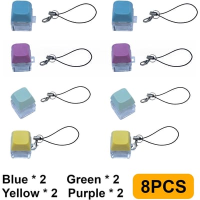 8 stuks Stille Klikkende Toetsenbord Fidget Speelgoed Trillende Toetsen Stressverlichting Niet-Giftig ABS voor Kantoor School Meerkleurig Cadeau