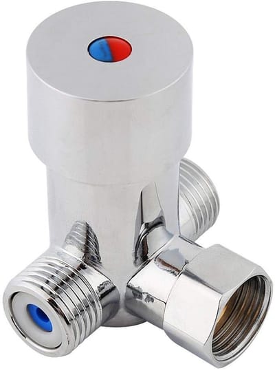 Dailygoody - Watermengkraan - G1/2 - Thermostaat - Chroom - 3-Weg Ventiel - Warm en koud water - Geschikt voor huishoudelijk gebruik