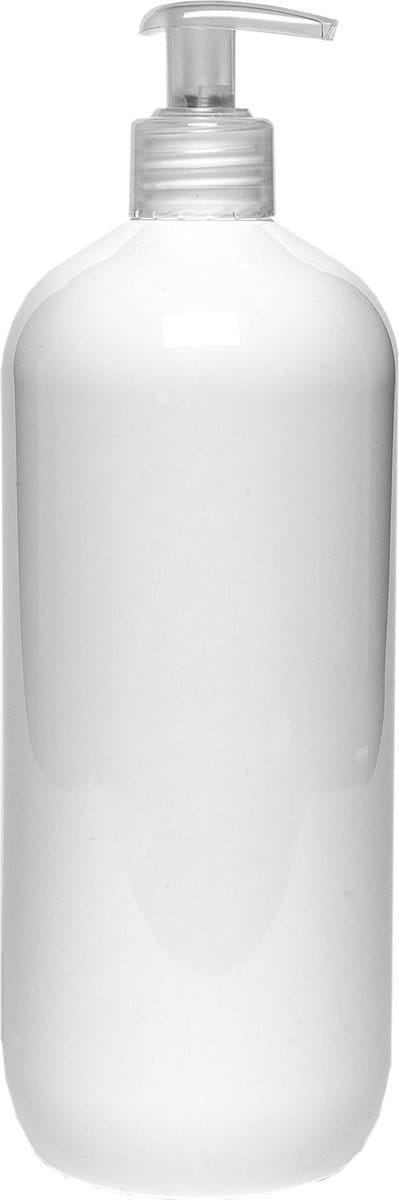 Lege plastic fles 1 Liter PET wit - met transparante pomp - set van 10 stuks - Navulbaar - leeg