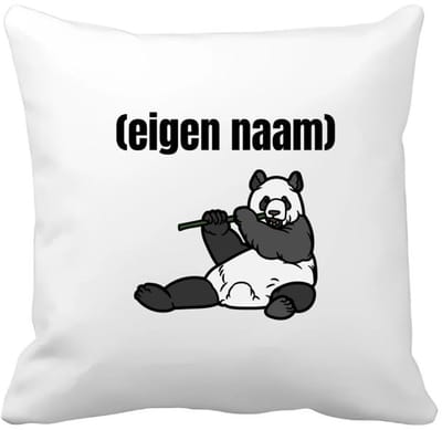 Akyol - panda en bamboe met eigen naam Kussen hoes - Panda - panda liefhebbers - iemand die houdt van panda's - verjaardag - cadeau - kado - 40 bij 40 cm