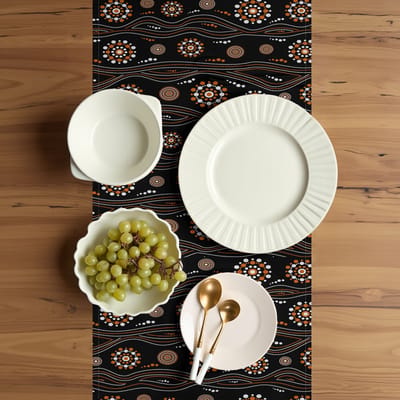 ABAKUHAUS Tafelloper – Aboriginal Punt-Golven, 40x300 cm