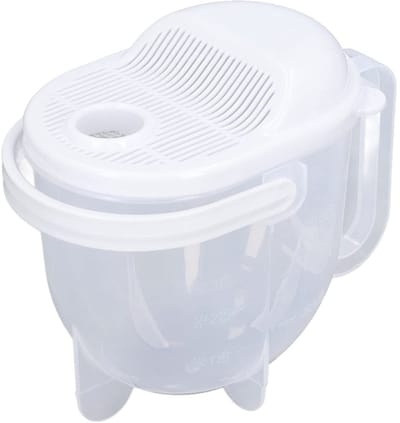 Dailygoods- Rijstwasmachine met Afvoerdeksel - Rijstwaskom - Voedselvergietset - Fijne Zeef - Slijtvast ABS-Materiaal - Hulphandgreepontwerp - Voedselvergiet