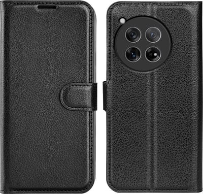 Coverup Hoesje - Geschikt voor OnePlus 12 Hoesje - Coverup Book Case - Zwart