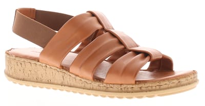 Hush Puppies Dames Sandalen Eden Leer Elastisch Tan