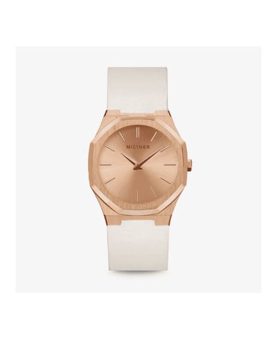 Millner Spaanse merk horloge voor dames - vrouwen - TAN kleur leren armband - polshorloge - design - Oxford S Sand