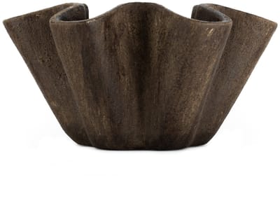 HomeBound by KY | Aardewerk schaal Plica bruin L | decoratieve schaal | schaal