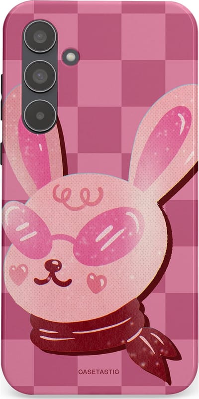 Casetastic Hoesje Geschikt voor Samsung A55 - Stijlvolle Beschermende Duo-layer Case - Luxe konijntje