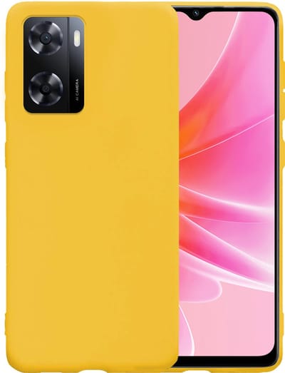 Hoesje - Geschikt voor OPPO A57 - Sterk & Shockproof - Hoes Cover - Siliconen Case - Telefoonhoesjes - Geel