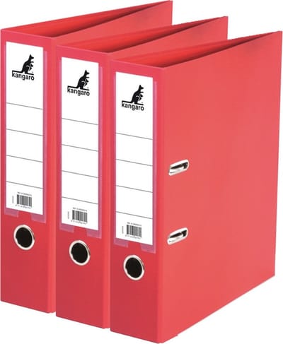 Ringband map/ordners 2 gaats A4 - 3x - rood - 31 x 28 x 7 cm - Documenten/papieren opbergen - Kantoorartikelen