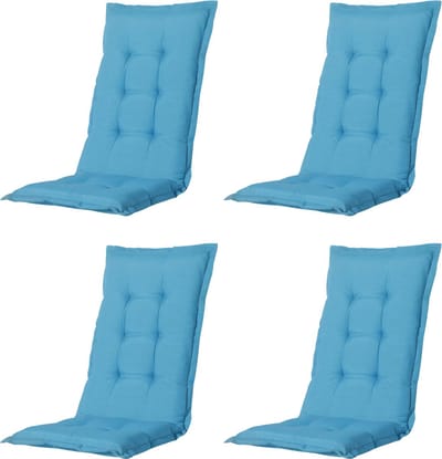Madison - Tuinkussen - Universeel - Lage Rug - 4 st. - Panama Aqua - 105x50cm - Blauw - Tuinstoelkussens - Standaardstoel