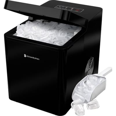 KitchenBrothers Ijsblokjesmachine - 2.1L - 15kg/24 uur - Draagbaar - Zelfreinigingsfunctie - Zwart