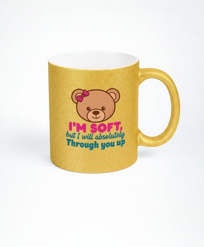 Gouden Glitter Mok - I'm Soft - Cadeau Idee