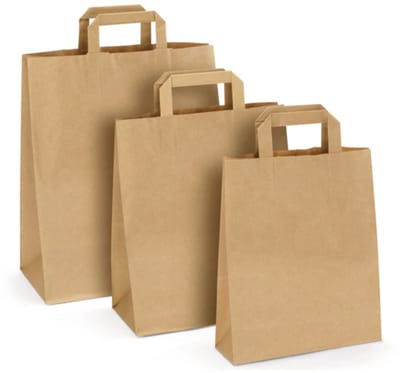 30 papieren cadeautasjes met handvat bruin 3 afmetingen S 18x8x22cm M 22x10x28cm L 26x12x35cm/ tassen Kraft Papier Tasjes met handgrepen verschillende maten / Zakjes / Verjaardag - Feest - Huwelijk-Kerst/